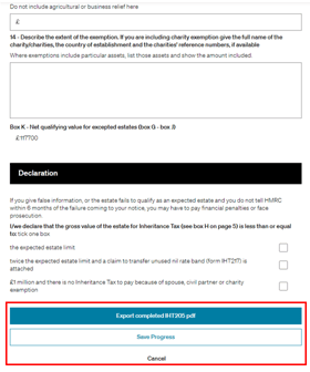 How do I prepare an IHT205 form?